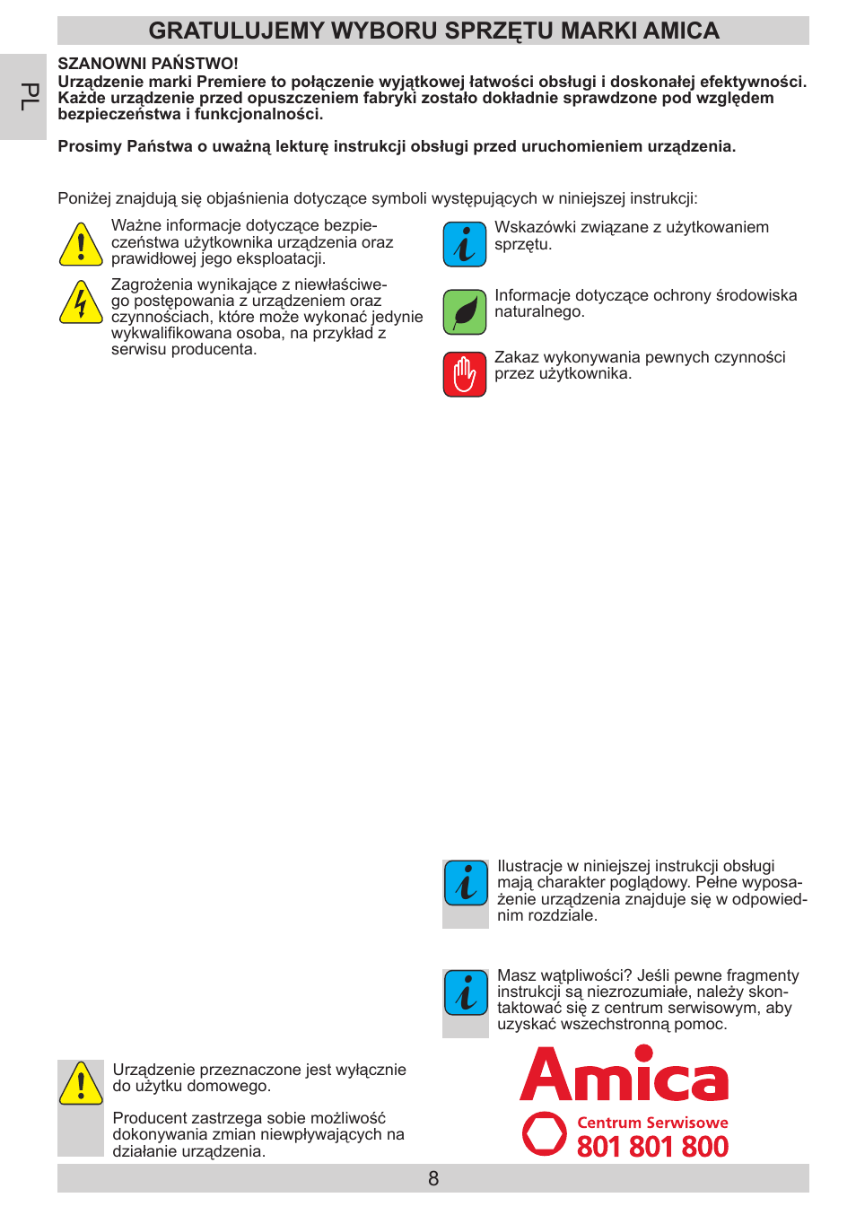 Gratulujemy wyboru sprzętu marki amica | AMICA FD228.3AA User Manual | Page 8 / 72