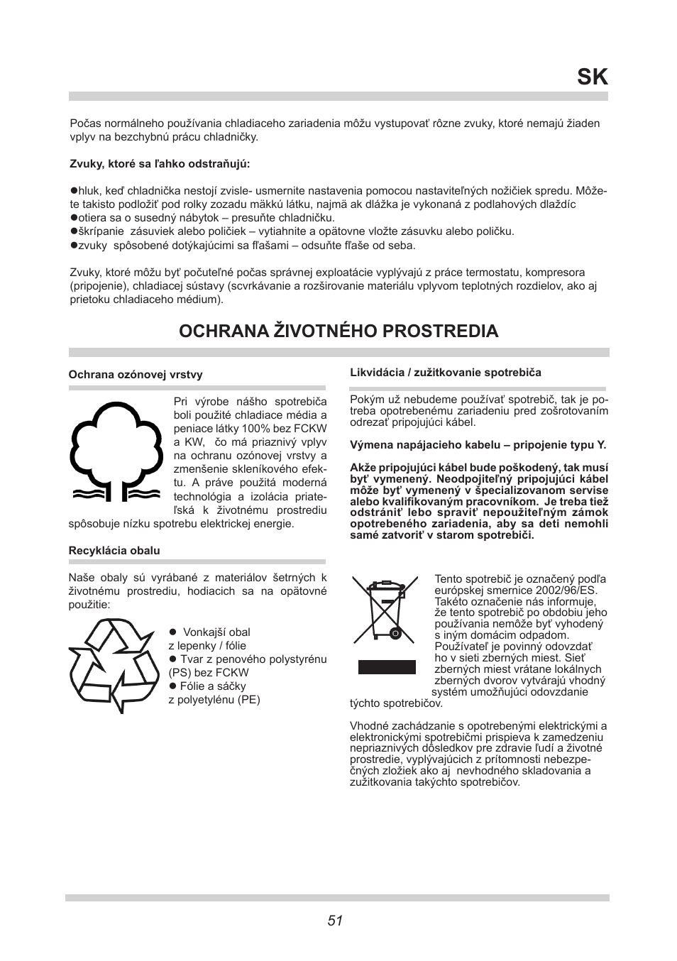 Ochrana životného prostredia | AMICA FM106.4 User Manual | Page 51 / 64