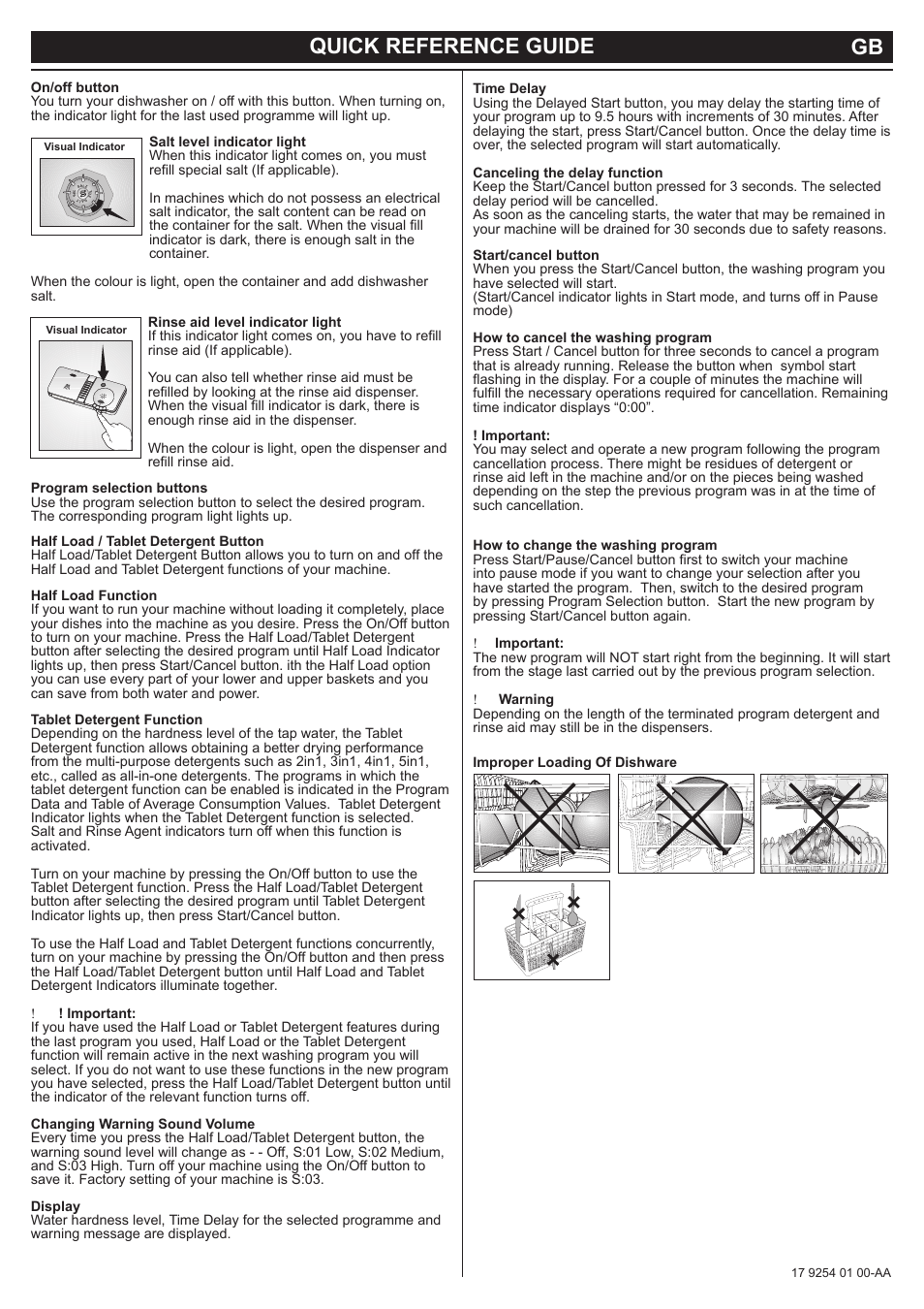 Quick reference guide gb | AMICA ZIA 468 User Manual | Page 2 / 2