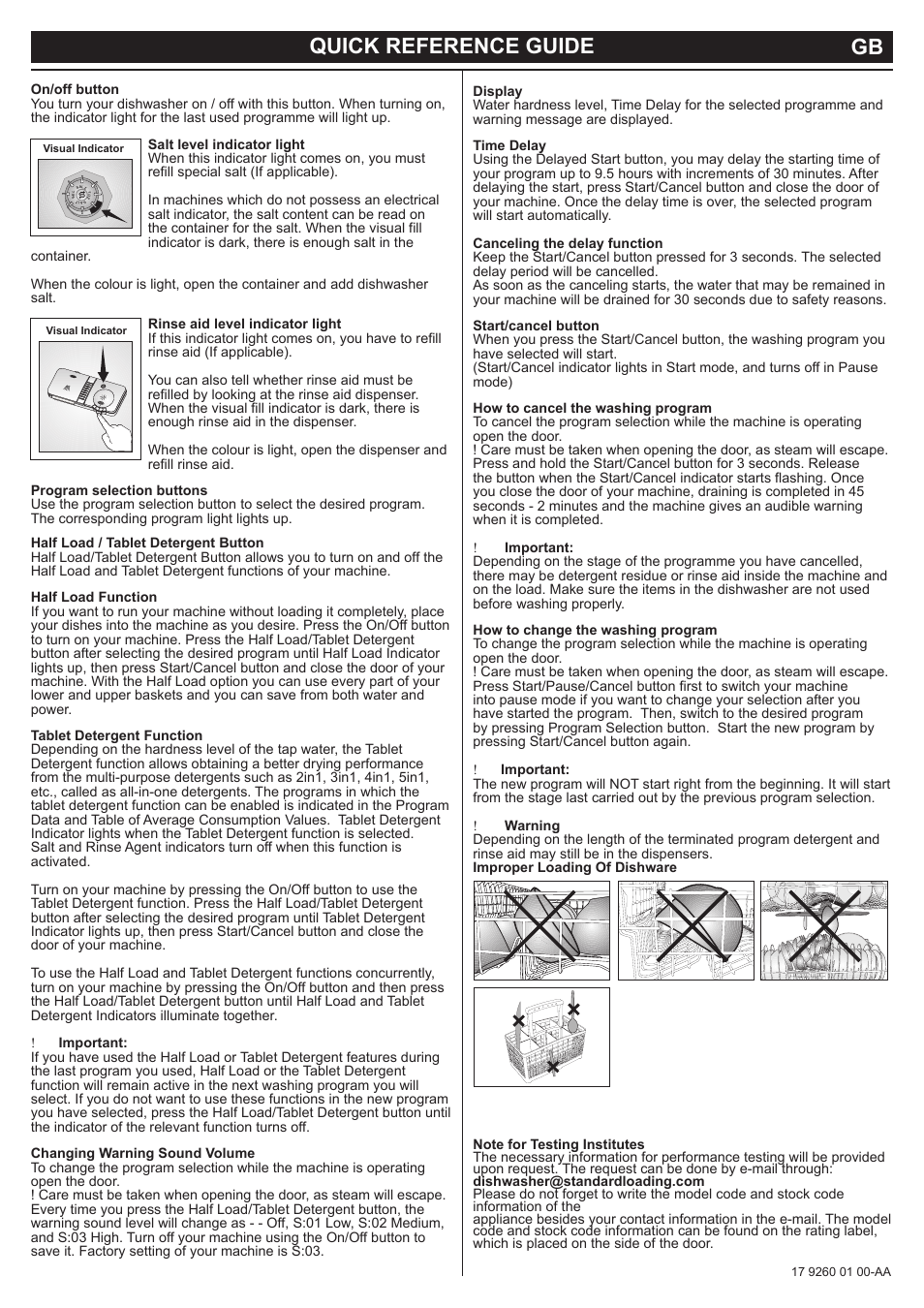 Quick reference guide gb | AMICA ZIA 648 User Manual | Page 2 / 2