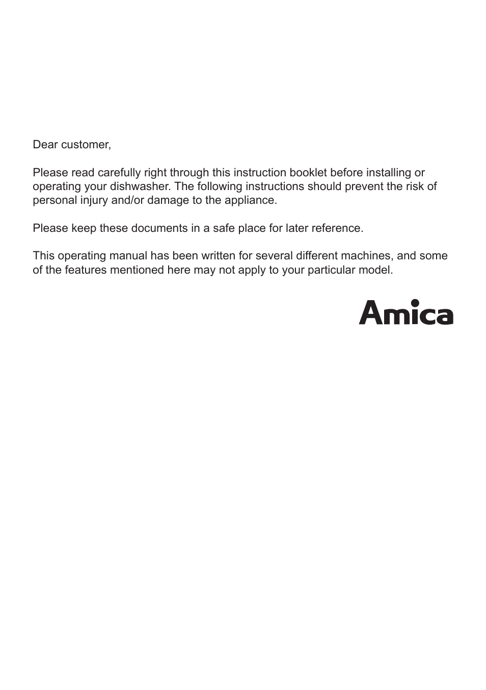 AMICA ZIA 448 User Manual | Page 2 / 27