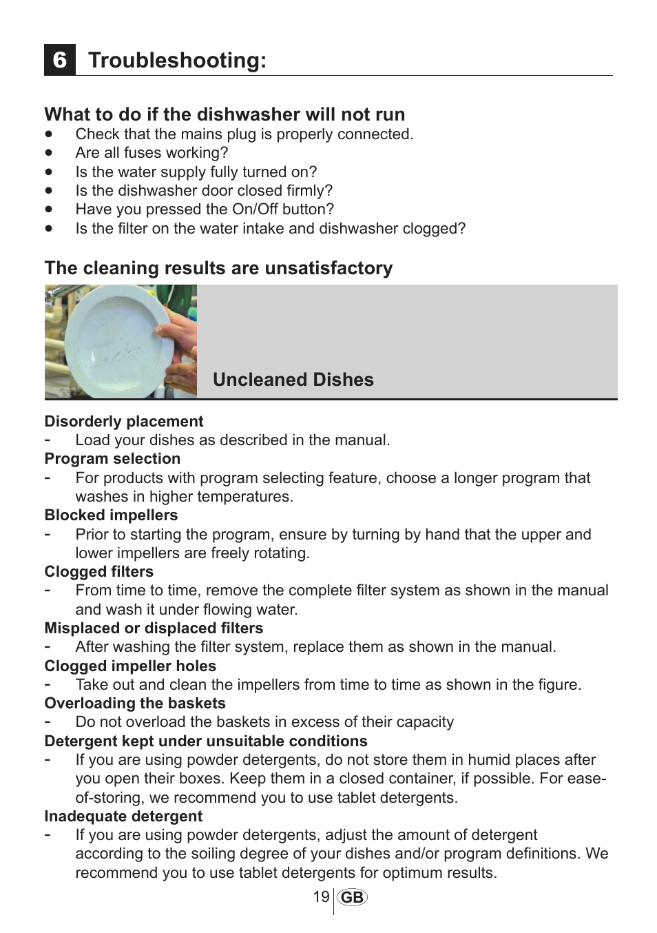 Troubleshooting | AMICA ZIA 448 User Manual | Page 20 / 27