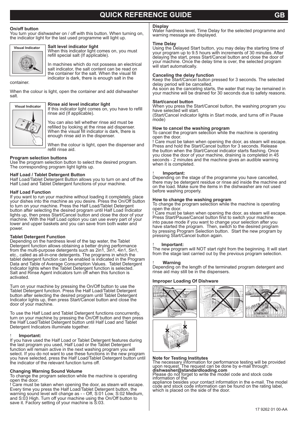 Quick reference guide gb | AMICA ZIA 448 User Manual | Page 2 / 2