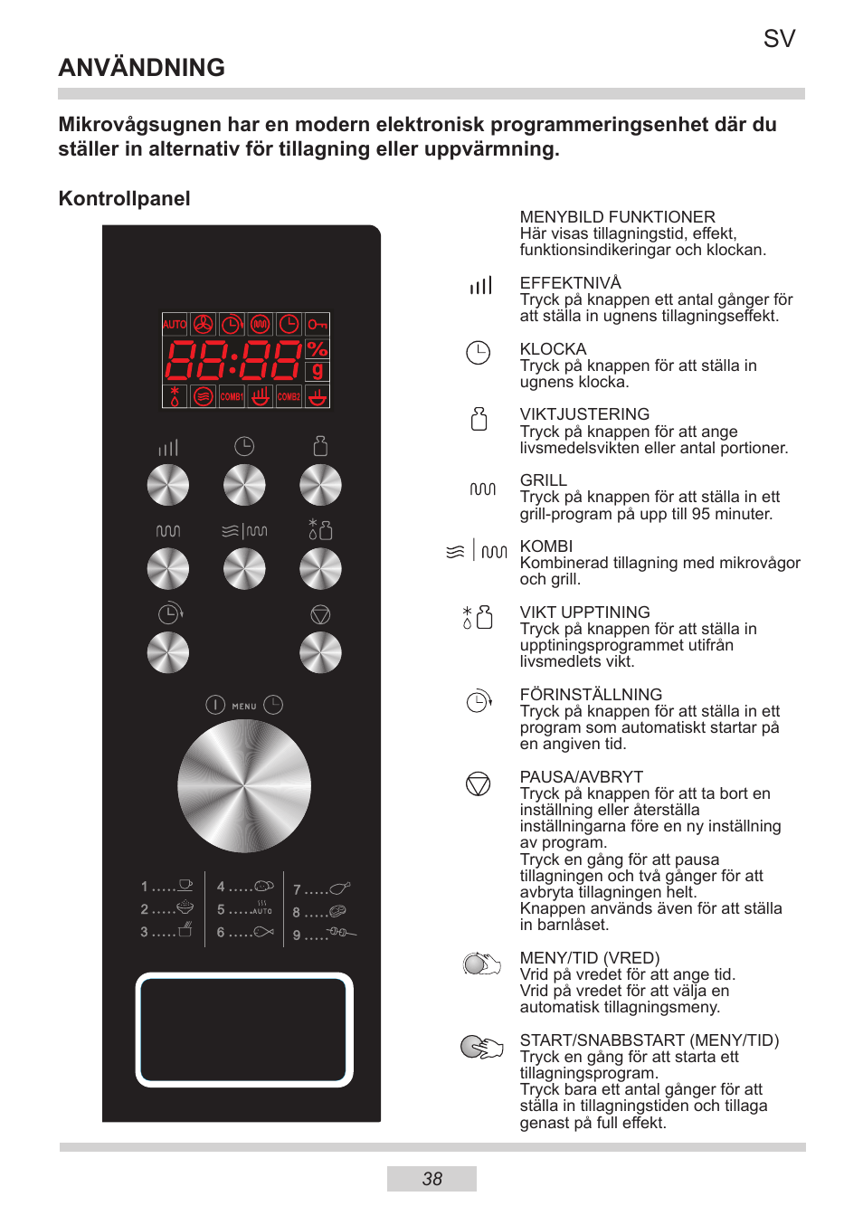 Sv användning | AMICA IM 11611-90 X EN User Manual | Page 38 / 44