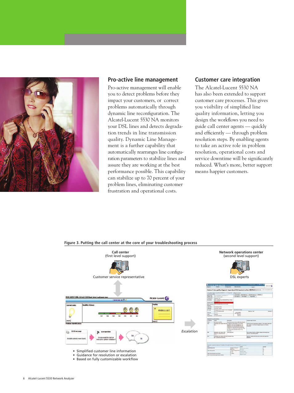 Pro-active line management, Customer care integration | Alcatel-Lucent 5530 User Manual | Page 6 / 16