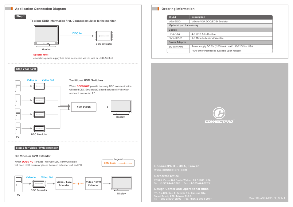 ConnectPRO VGA-EDID User Manual | Page 2 / 2