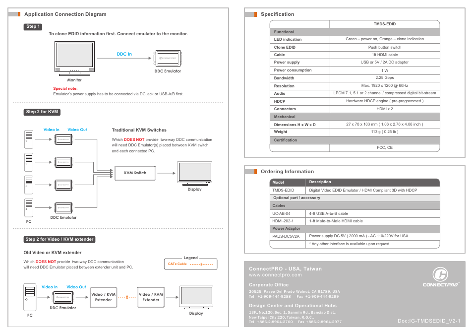 ConnectPRO HDMI-EDID User Manual | Page 2 / 2