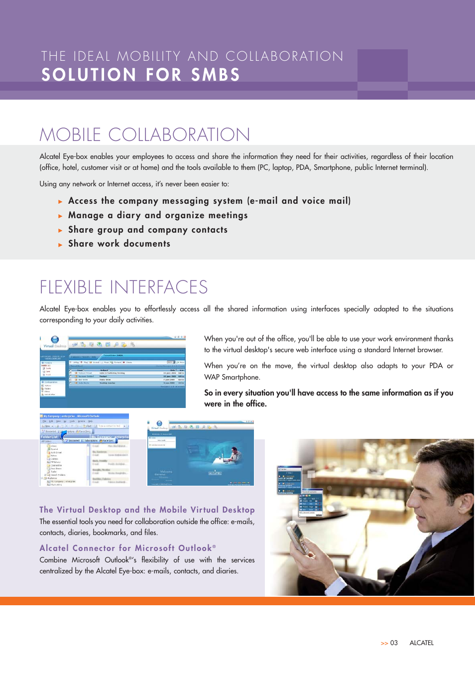 Mobile collaboration, Flexible interfaces | Alcatel-Lucent Eye-Box User Manual | Page 3 / 6