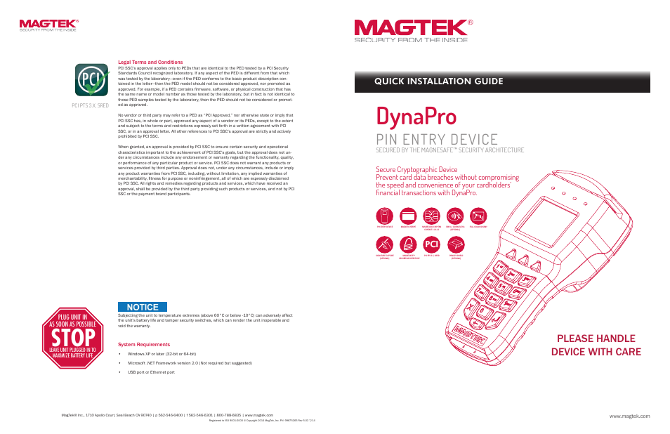 MagTek DynaPro99875265 User Manual | 2 pages