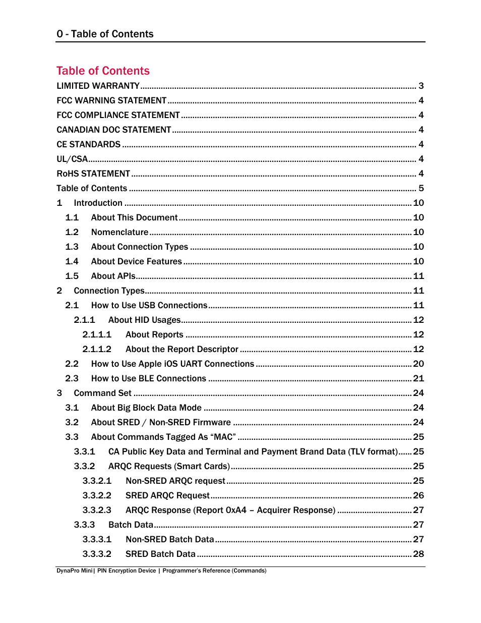 MagTek DynaPro Mini Programmer's99875629 User Manual | Page 5 / 114