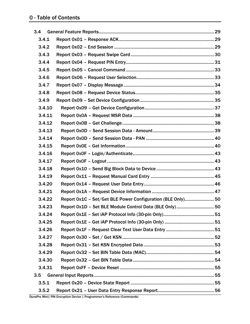 0 - table of contents | MagTek DynaPro Mini Programmer's99875629 User Manual | Page 6 / 114