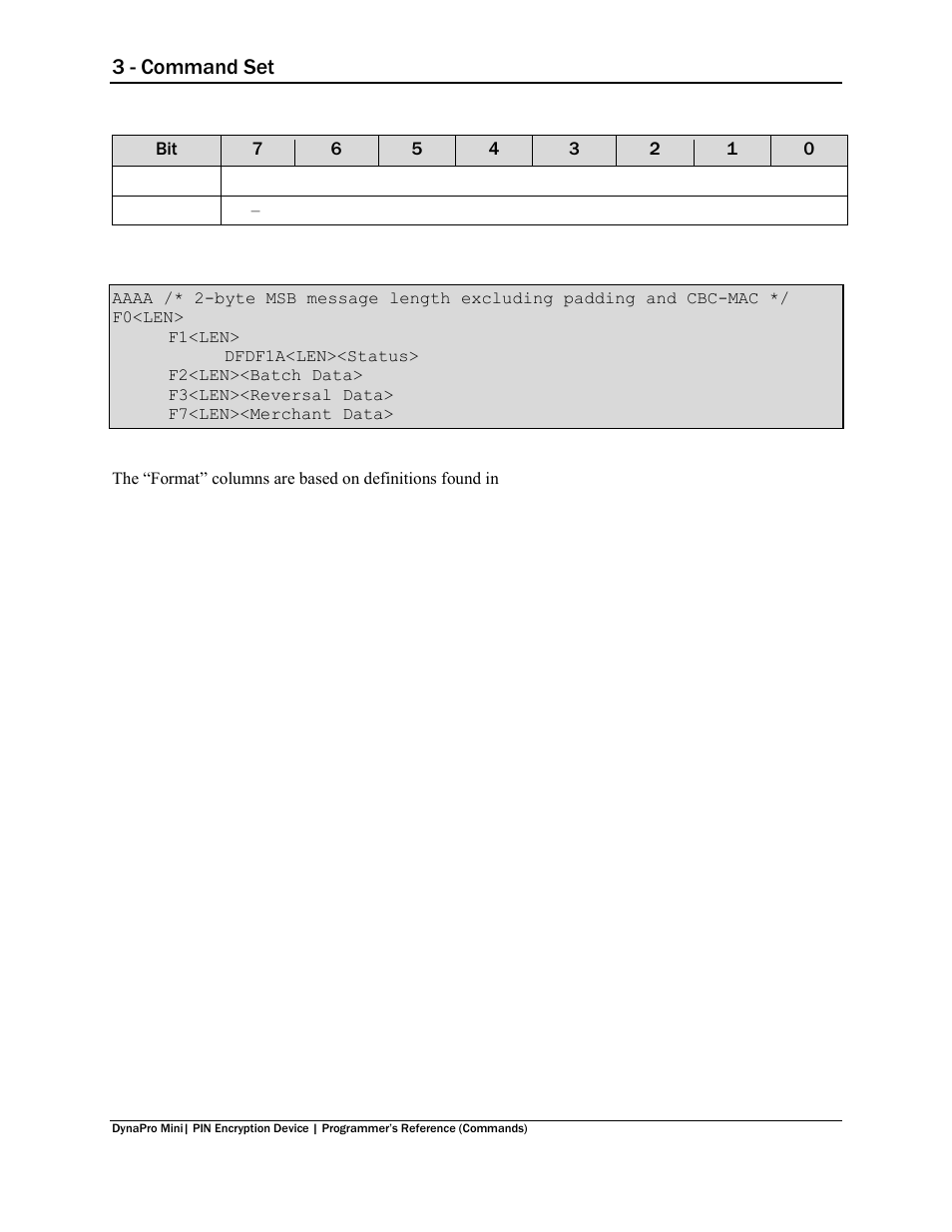 3 - command set | MagTek DynaPro Mini Programmer's99875629 User Manual | Page 71 / 114