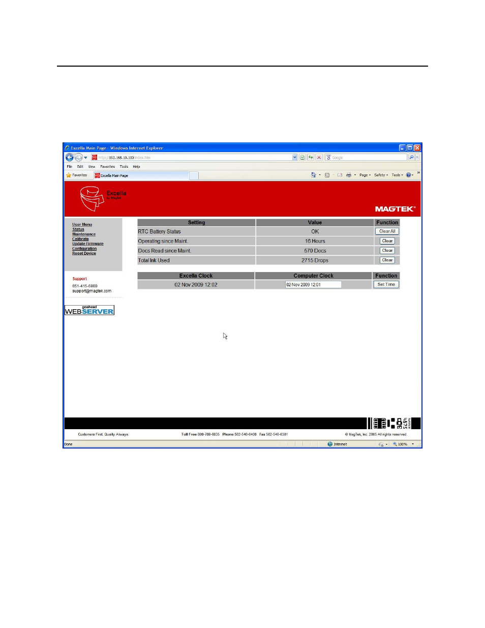 Maintenance, Calibrate | MagTek Excella, MICR Check Reader99875310 User Manual | Page 30 / 49