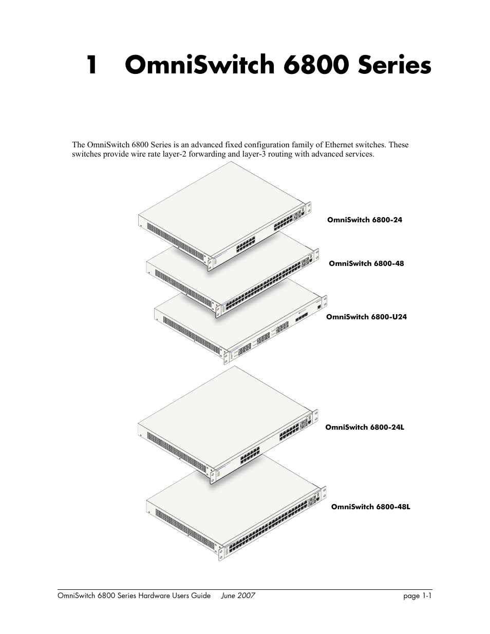 Omniswitch 6800 series, Chapter 1 | Alcatel-Lucent OMNISWITCH 6800 User Manual | Page 15 / 134