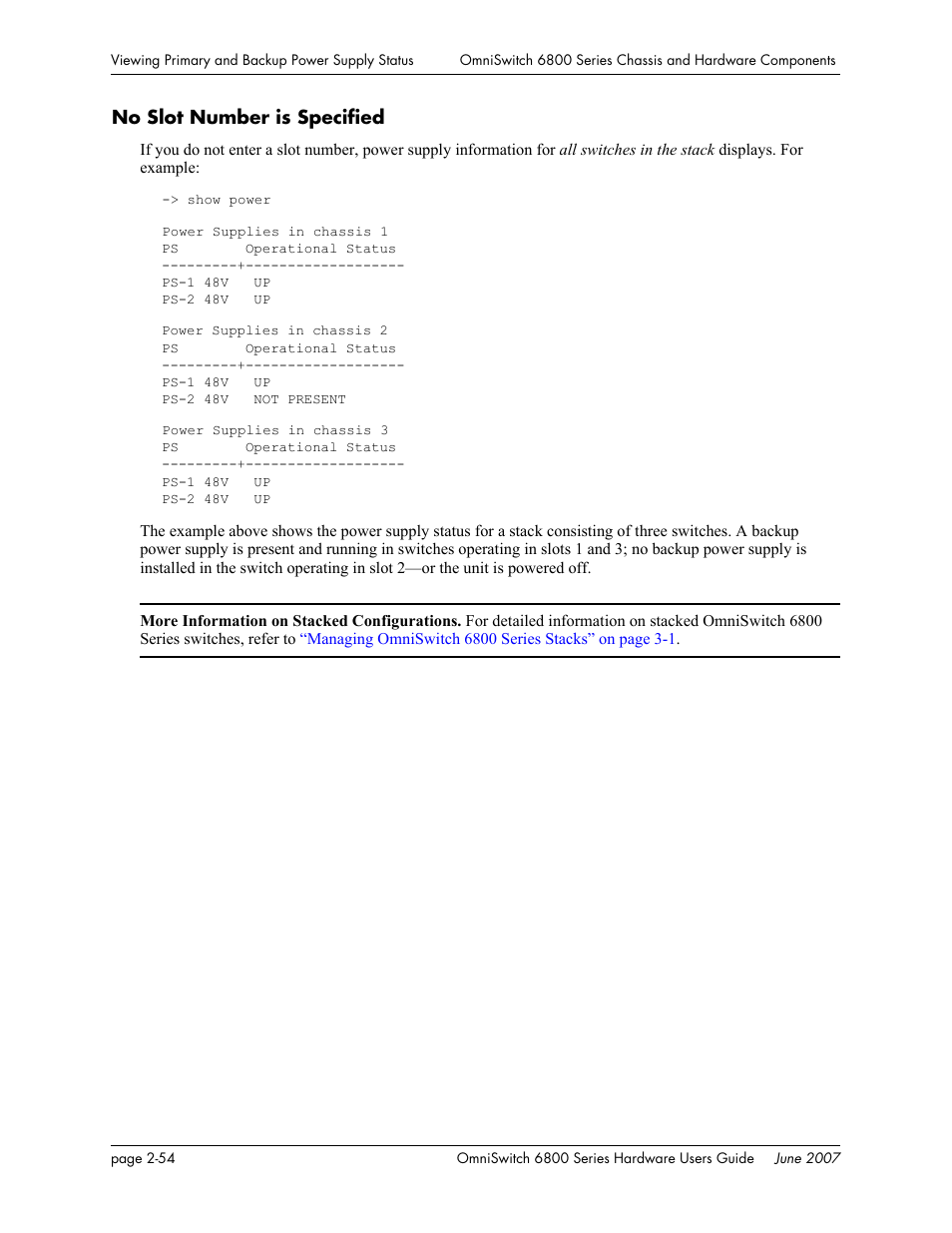 No slot number is specified, No slot number is specified -54 | Alcatel-Lucent OMNISWITCH 6800 User Manual | Page 80 / 134