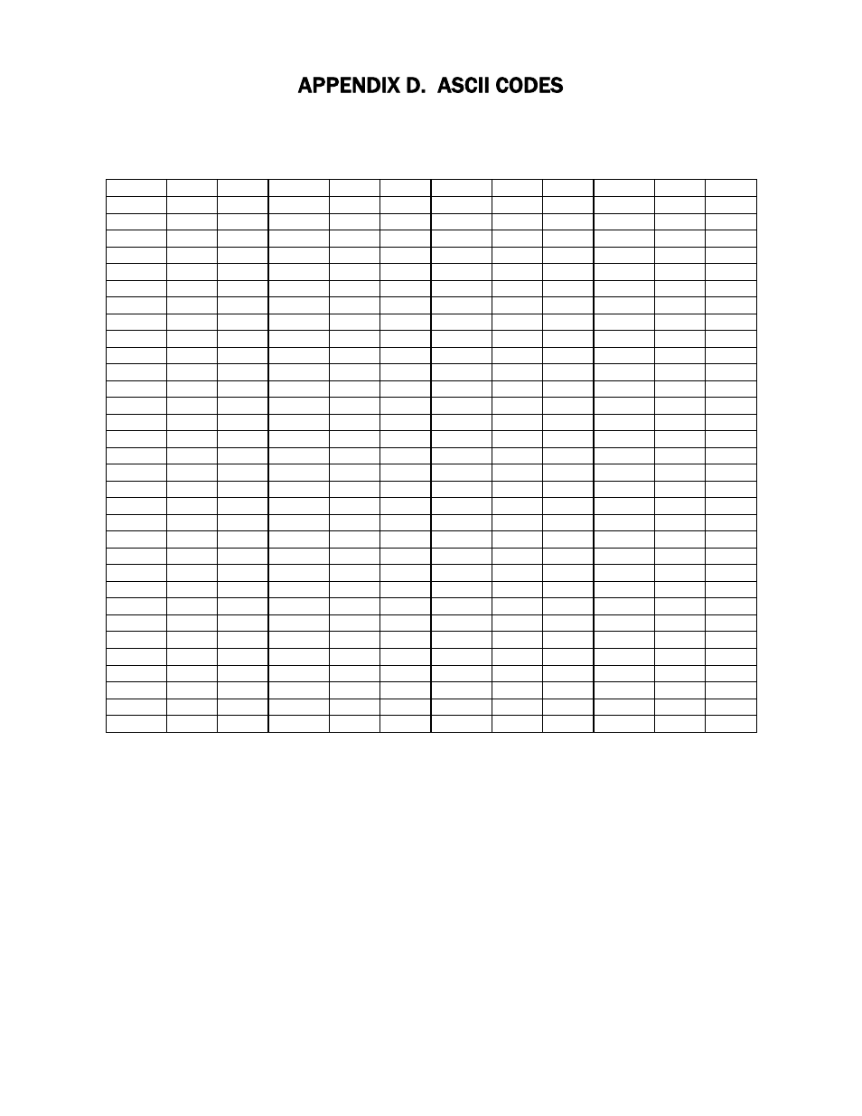 Appendix d. ascii codes | MagTek MICRSafe99875466 User Manual | Page 69 / 79