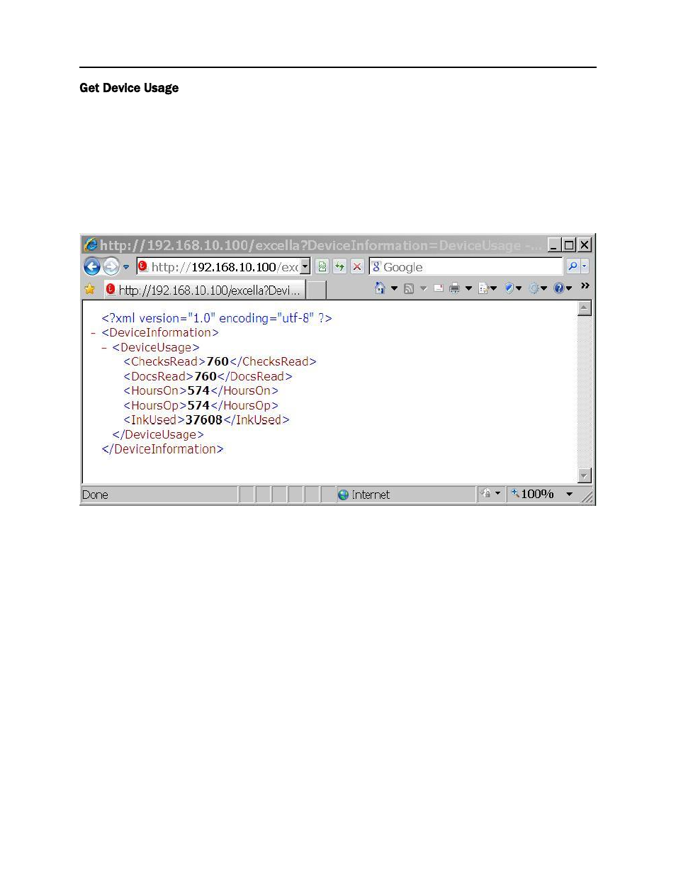 Get device usage | MagTek Excella STX99875340 User Manual | Page 19 / 137