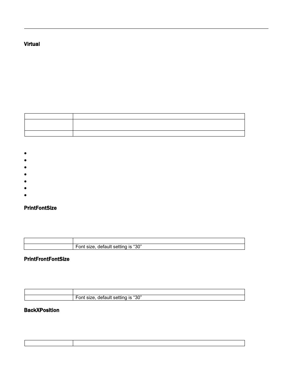 Virtual, Printfontsize, Printfrontfontsize | Backxposition | MagTek Excella STX99875340 User Manual | Page 70 / 137