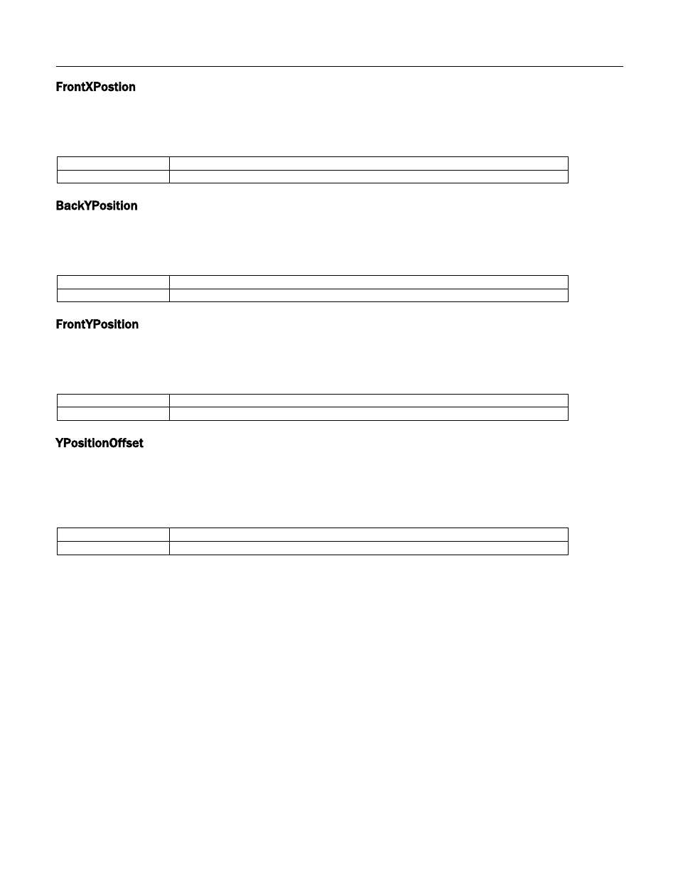 Frontxpostion, Backyposition, Frontyposition | Ypositionoffset | MagTek Excella STX99875340 User Manual | Page 72 / 137