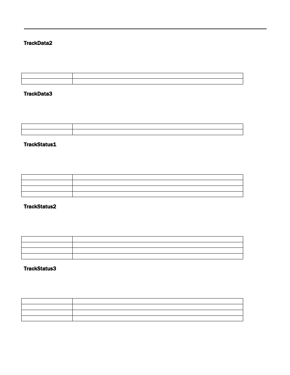 Trackdata2, Trackdata3, Trackstatus1 | Trackstatus2, Trackstatus3 | MagTek Excella STX99875340 User Manual | Page 93 / 137