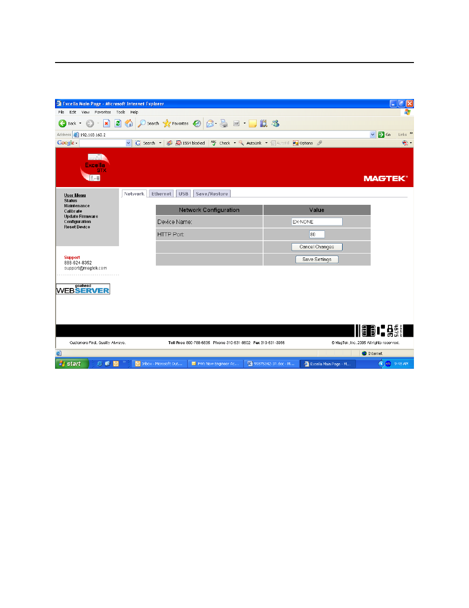 Network configuration tab | MagTek Excella STX99875342 User Manual | Page 33 / 47