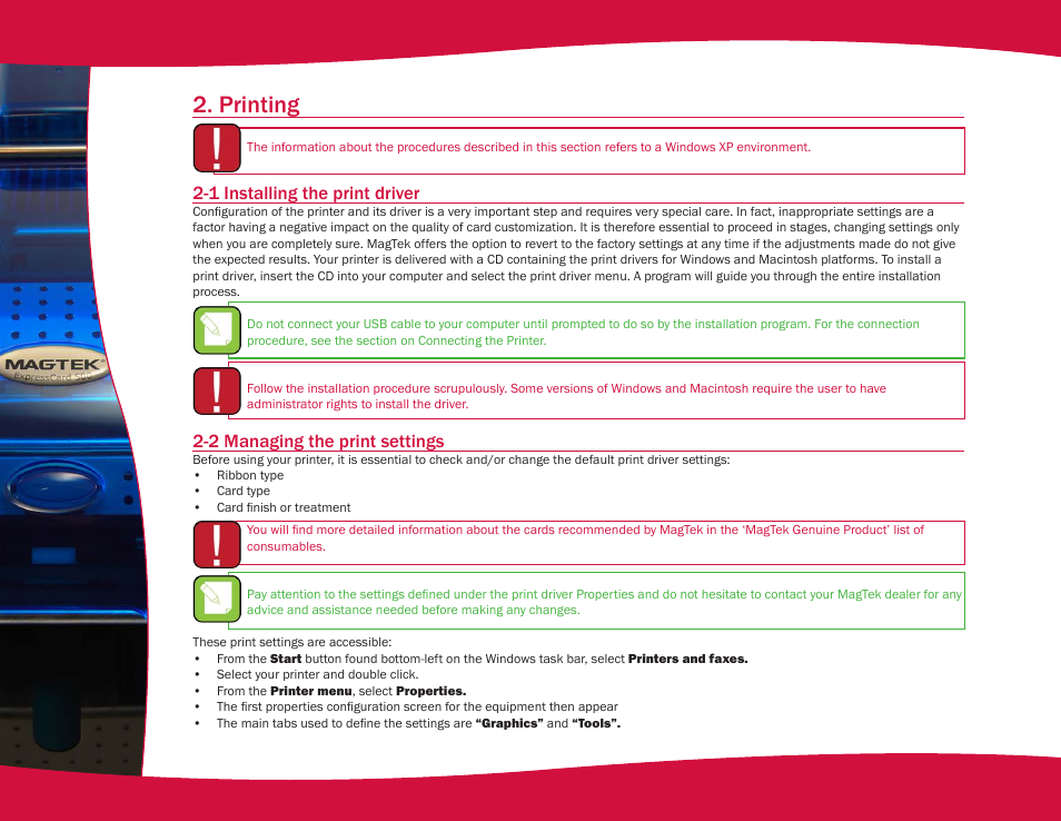 Printing | MagTek EC500 99875172 User Manual | Page 15 / 49
