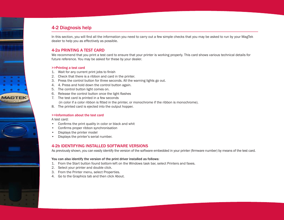 2 diagnosis help | MagTek EC500 99875172 User Manual | Page 28 / 49
