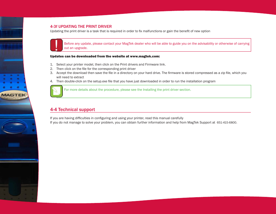 4 technical support | MagTek EC500 99875172 User Manual | Page 38 / 49