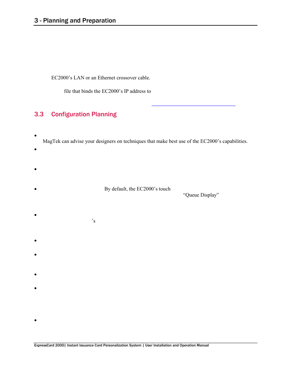 3 configuration planning, Configuration planning, 3 - planning and preparation | MagTek EC2000 99875600 User Manual | Page 15 / 83