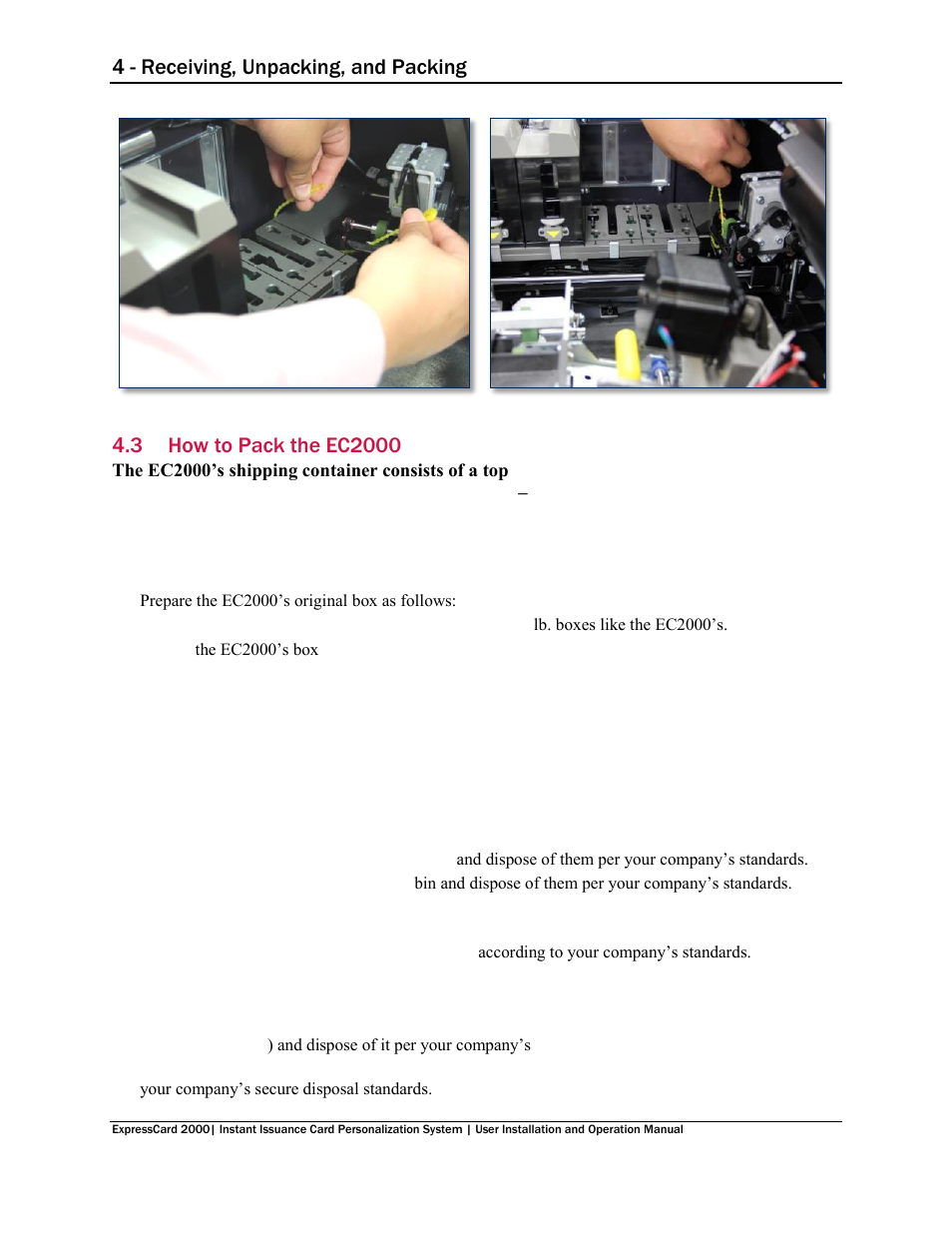 3 how to pack the ec2000, How to pack the ec2000, Figure 4-7 ) | 4 - receiving, unpacking, and packing | MagTek EC2000 99875600 User Manual | Page 21 / 83