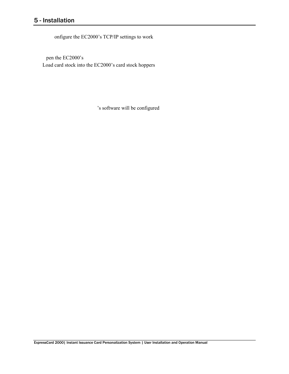 5 - installation | MagTek EC2000 99875600 User Manual | Page 26 / 83