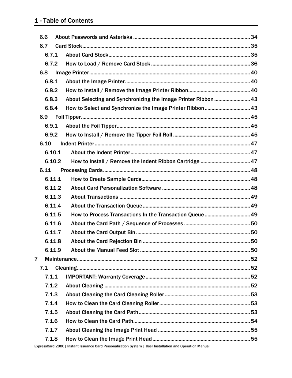 1 - table of contents | MagTek EC2000 99875600 User Manual | Page 5 / 83