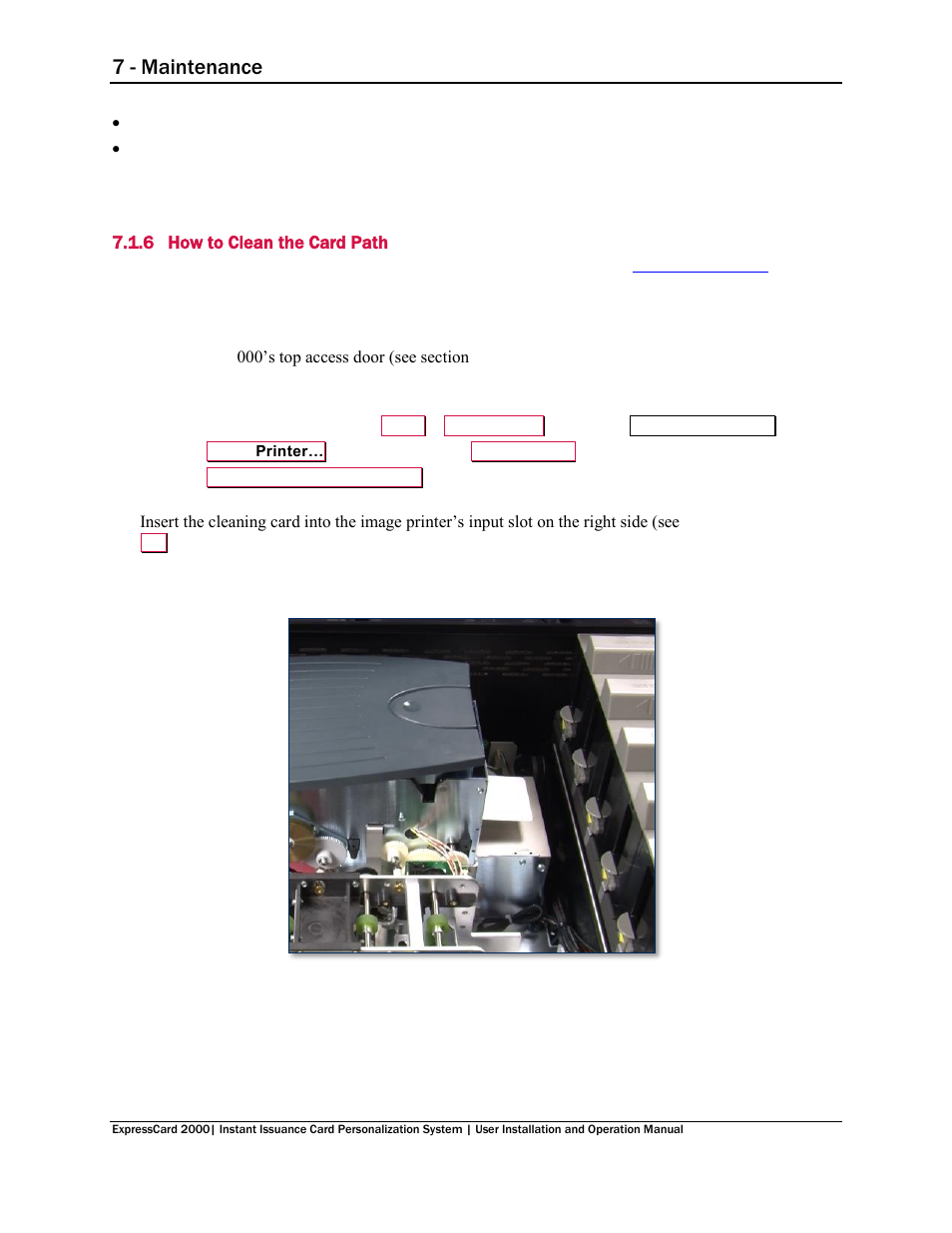 6 how to clean the card path, How to clean the card path, 7 - maintenance | MagTek EC2000 99875600 User Manual | Page 54 / 83