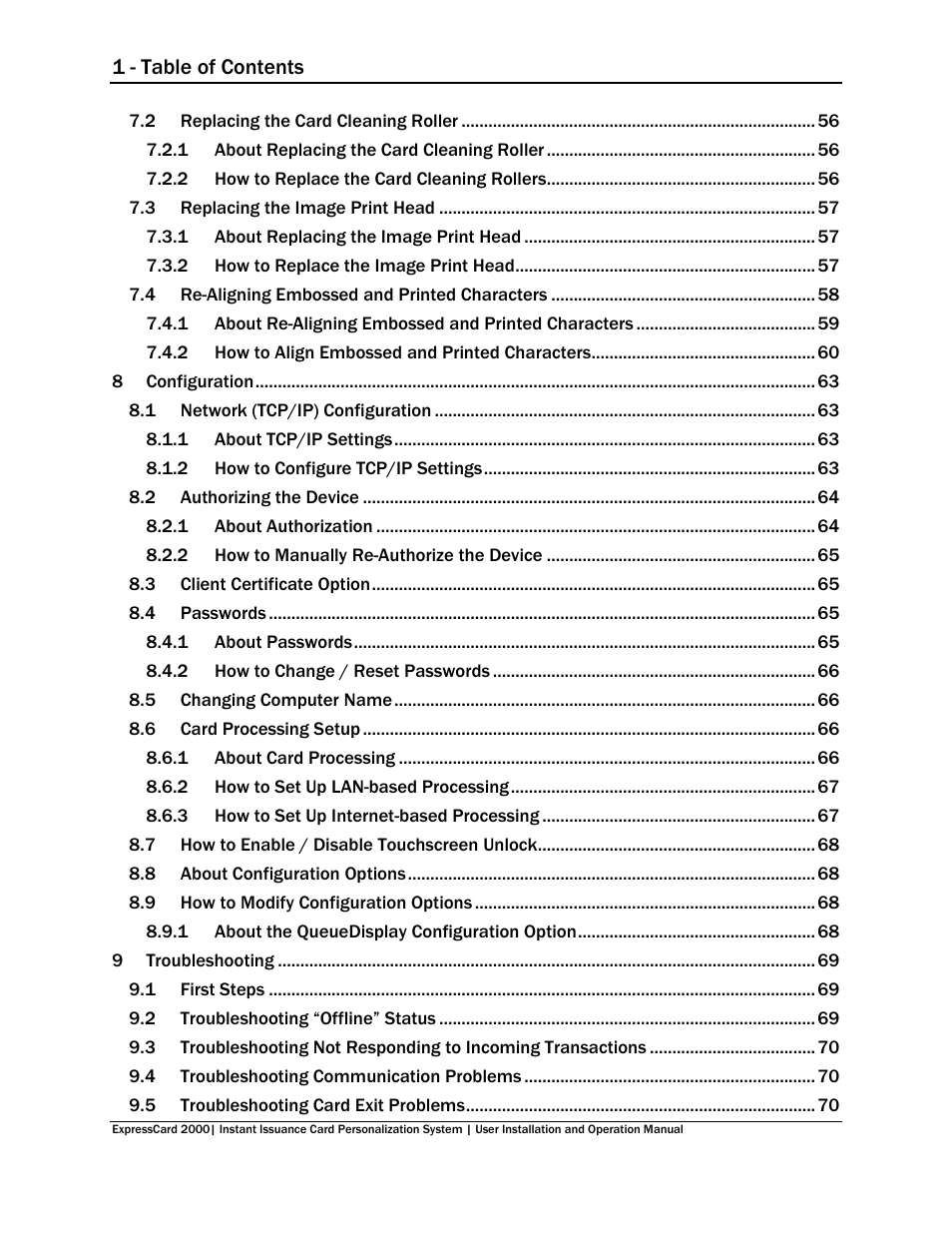 1 - table of contents | MagTek EC2000 99875600 User Manual | Page 6 / 83