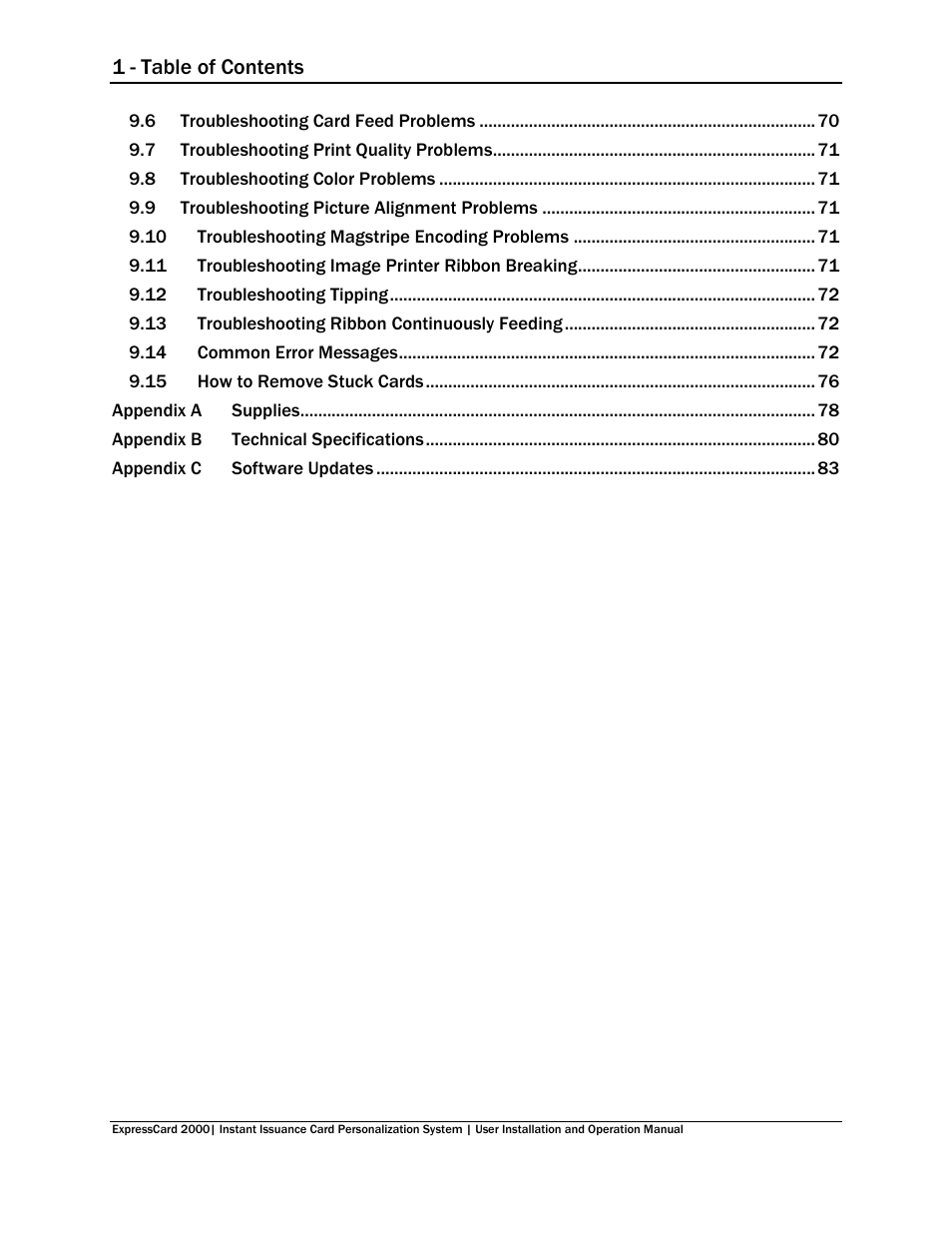 1 - table of contents | MagTek EC2000 99875600 User Manual | Page 7 / 83