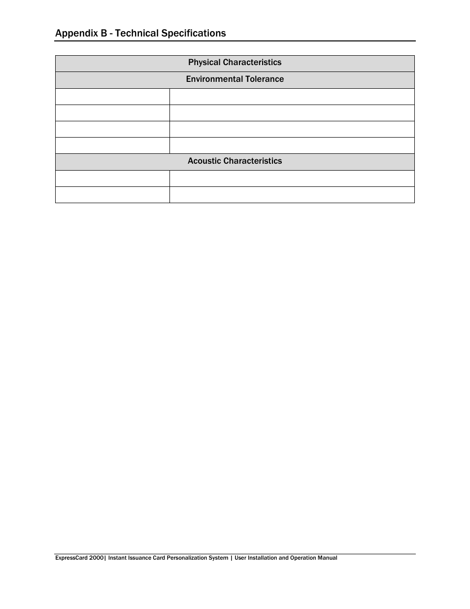 Appendix b - technical specifications | MagTek EC2000 99875600 User Manual | Page 82 / 83