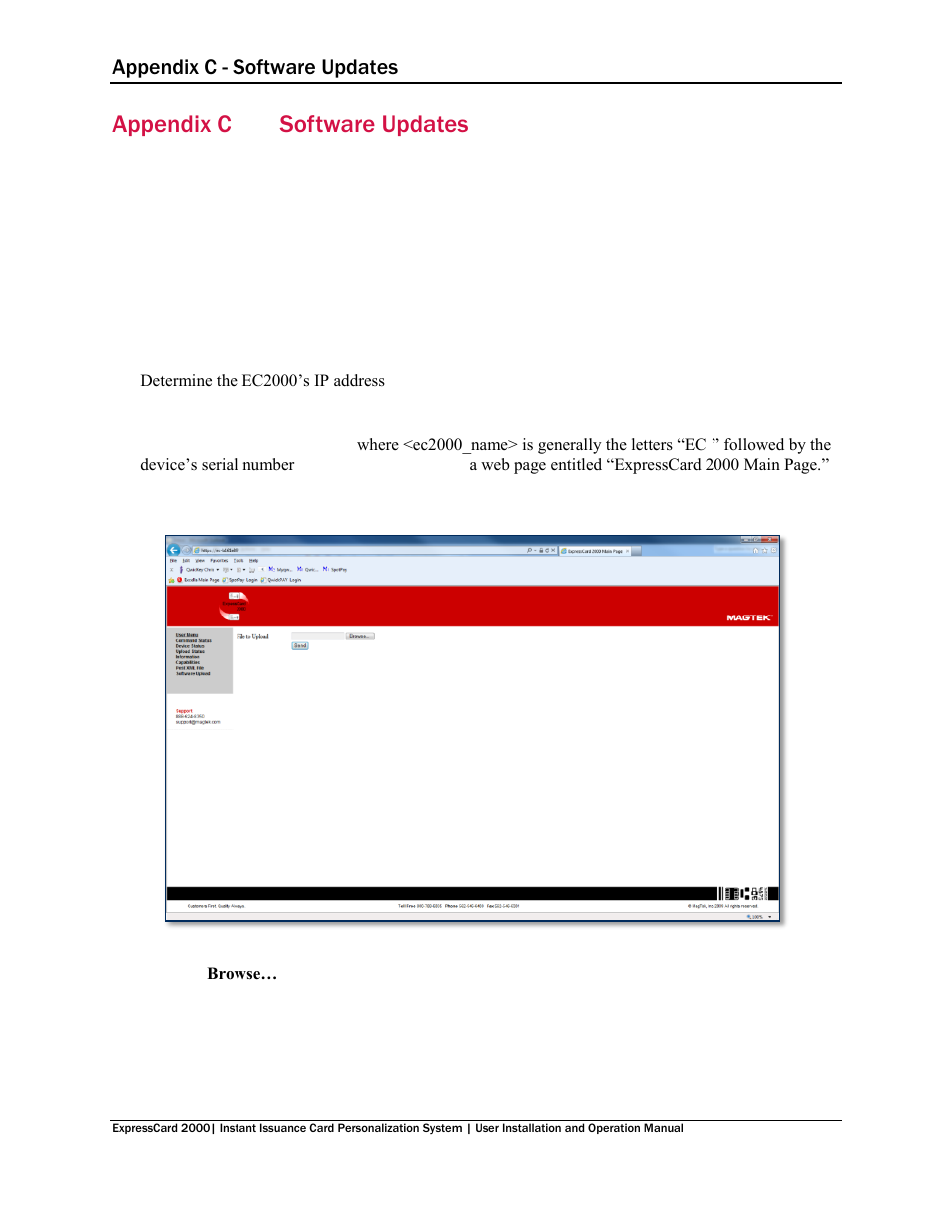 Appendix c software updates, Appendix c, Software updates | Appendix c - software updates | MagTek EC2000 99875600 User Manual | Page 83 / 83