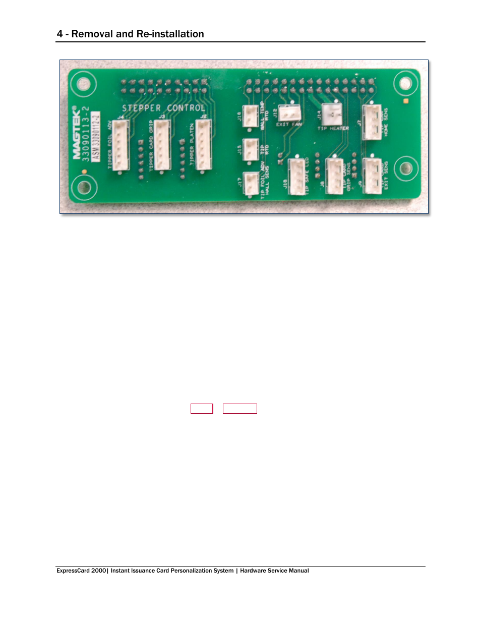 4 - removal and re-installation | MagTek EC2000 99875607 User Manual | Page 110 / 180