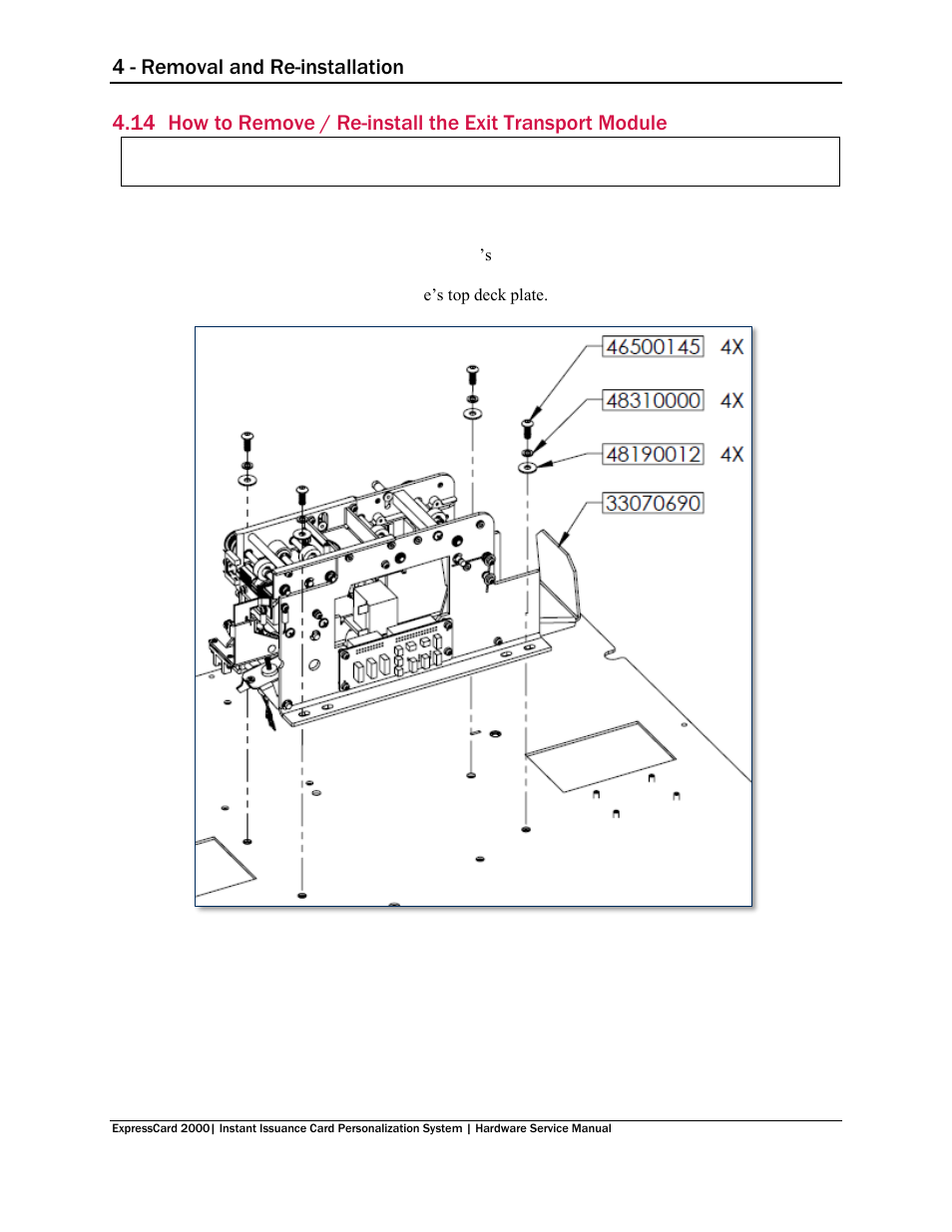 4 - removal and re-installation | MagTek EC2000 99875607 User Manual | Page 111 / 180