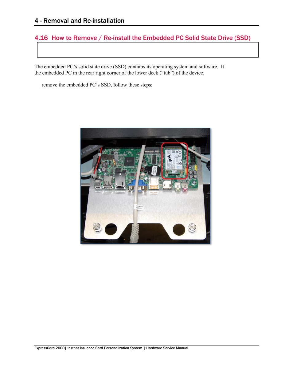 4 - removal and re-installation | MagTek EC2000 99875607 User Manual | Page 119 / 180