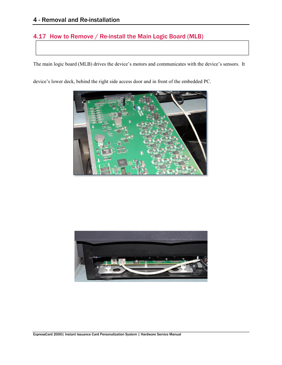 4 - removal and re-installation | MagTek EC2000 99875607 User Manual | Page 122 / 180