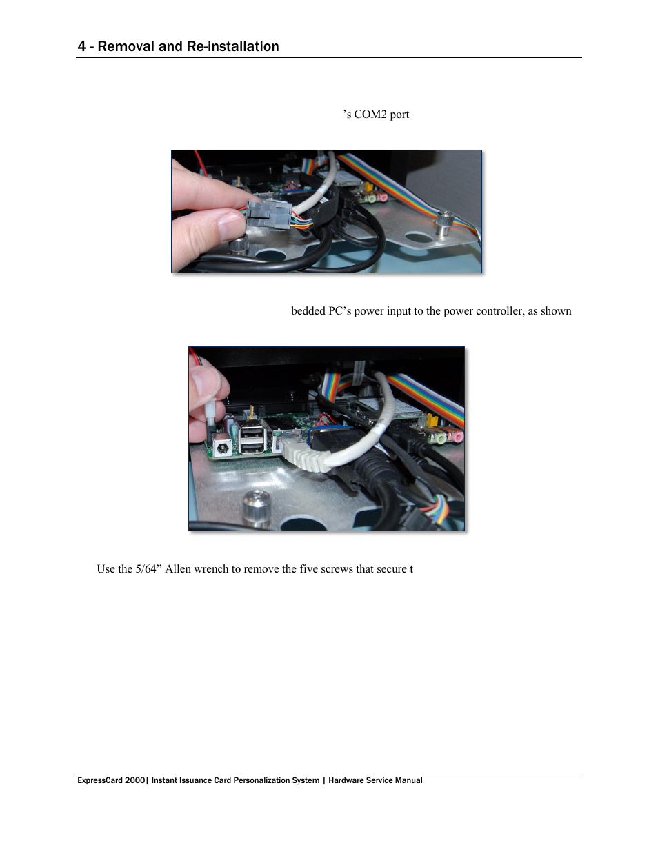4 - removal and re-installation | MagTek EC2000 99875607 User Manual | Page 126 / 180
