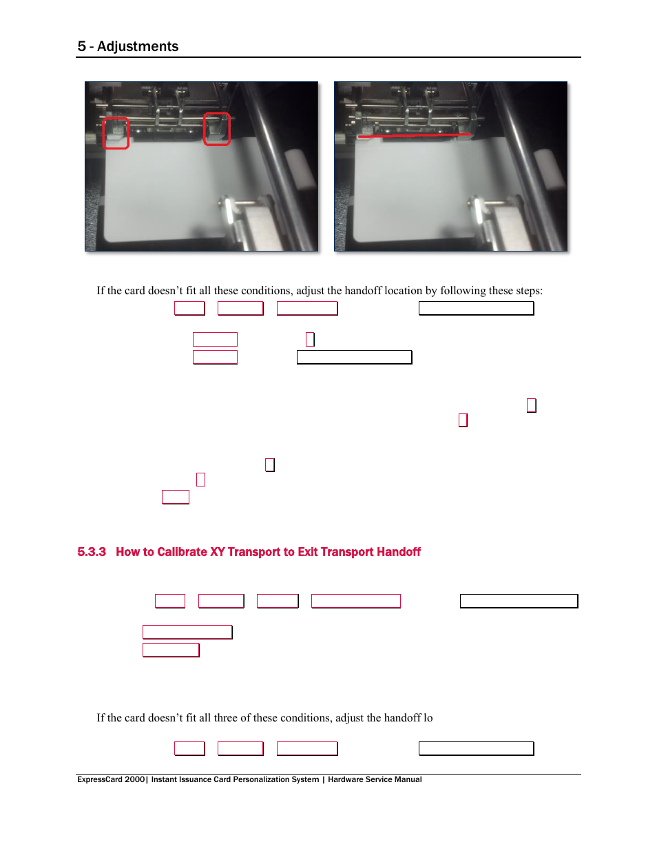 5 - adjustments | MagTek EC2000 99875607 User Manual | Page 146 / 180