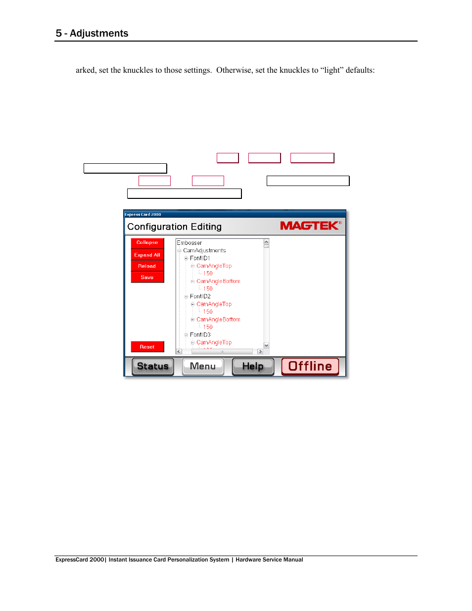 5 - adjustments | MagTek EC2000 99875607 User Manual | Page 152 / 180