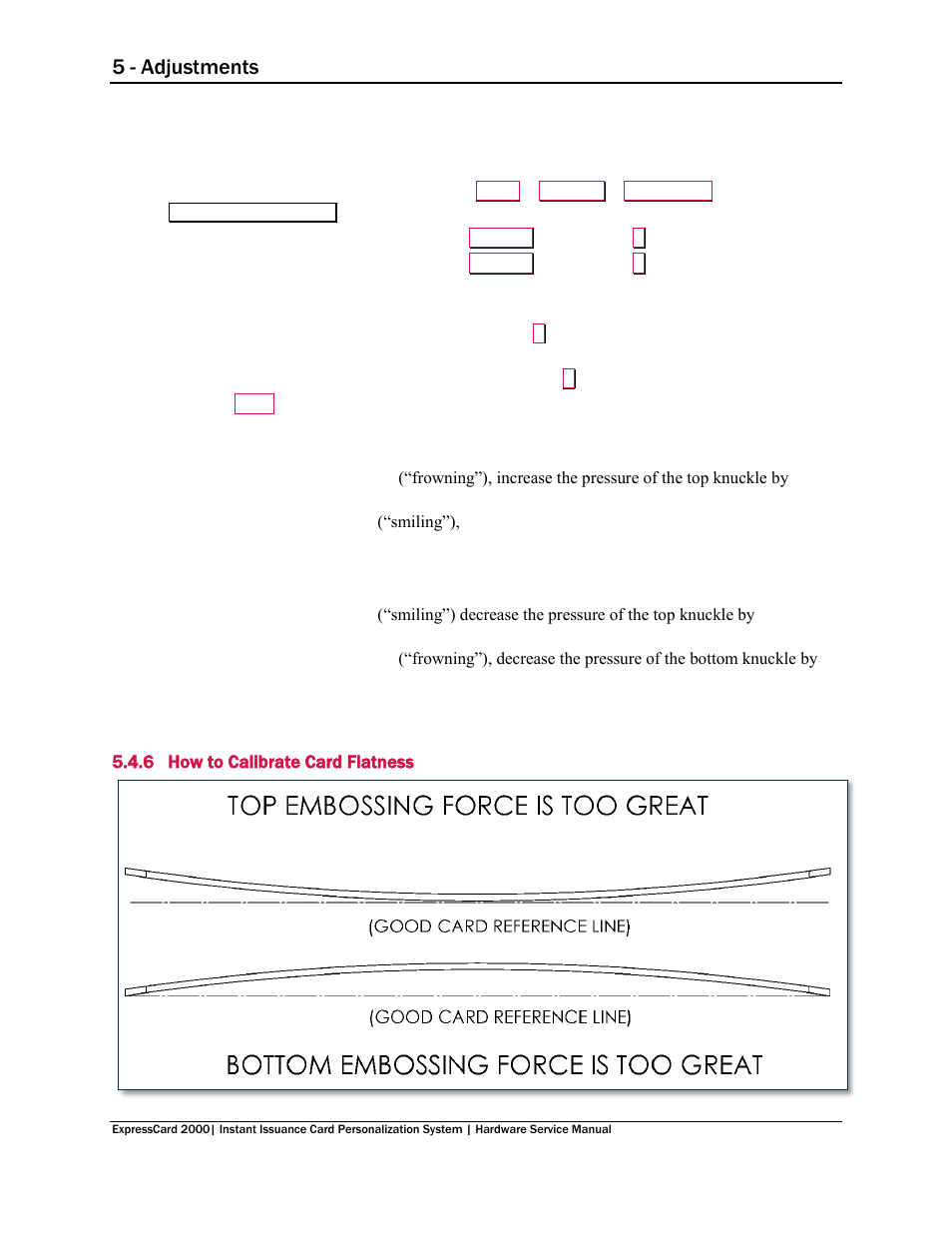 6 how to calibrate card flatness, 5 - adjustments | MagTek EC2000 99875607 User Manual | Page 154 / 180