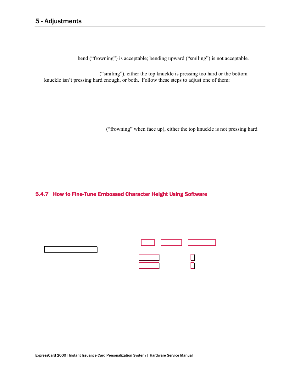 5 - adjustments | MagTek EC2000 99875607 User Manual | Page 155 / 180