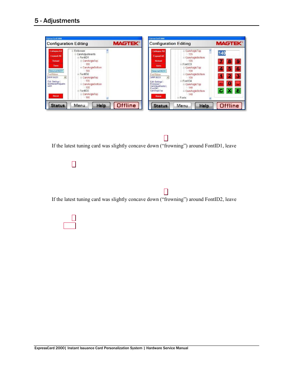 5 - adjustments | MagTek EC2000 99875607 User Manual | Page 156 / 180
