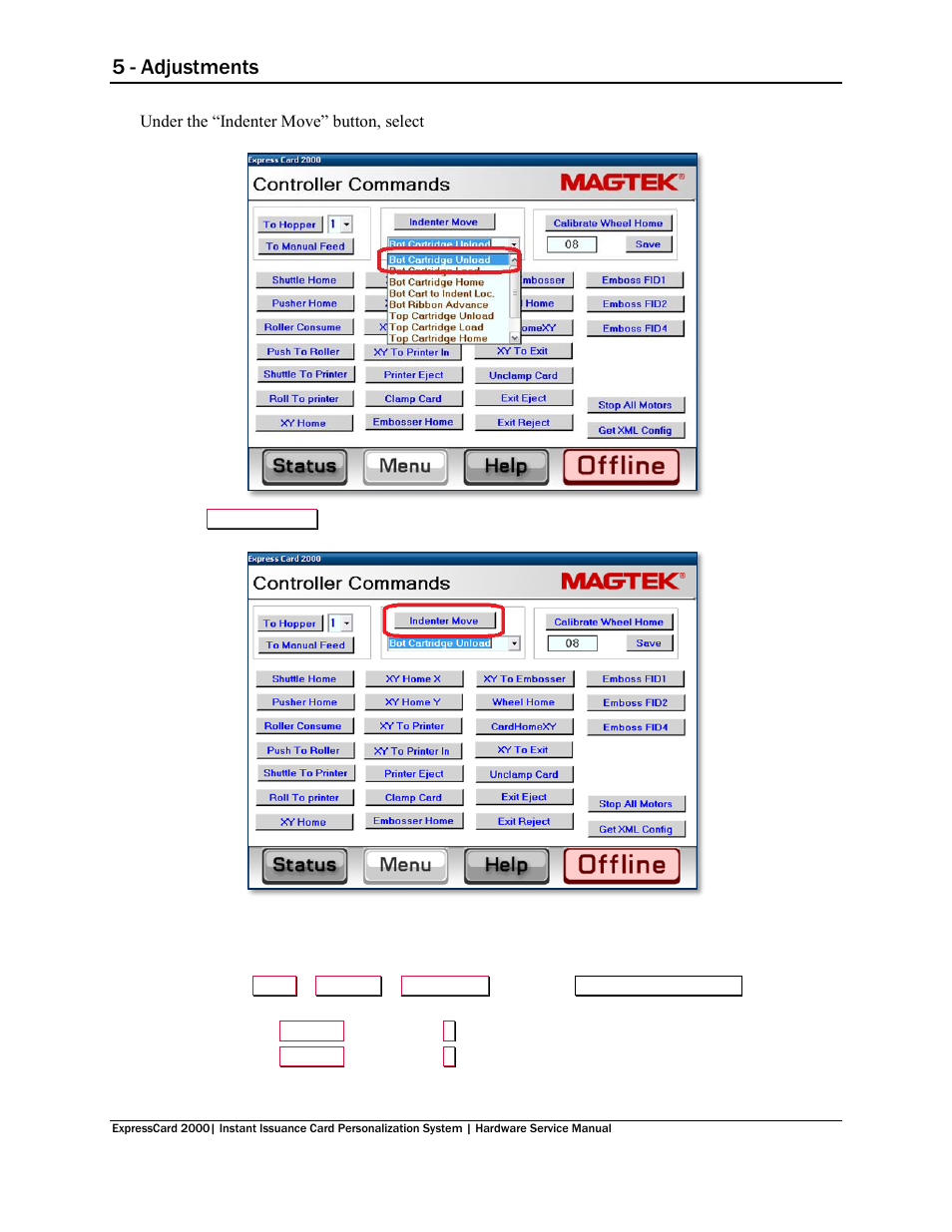 5 - adjustments | MagTek EC2000 99875607 User Manual | Page 165 / 180