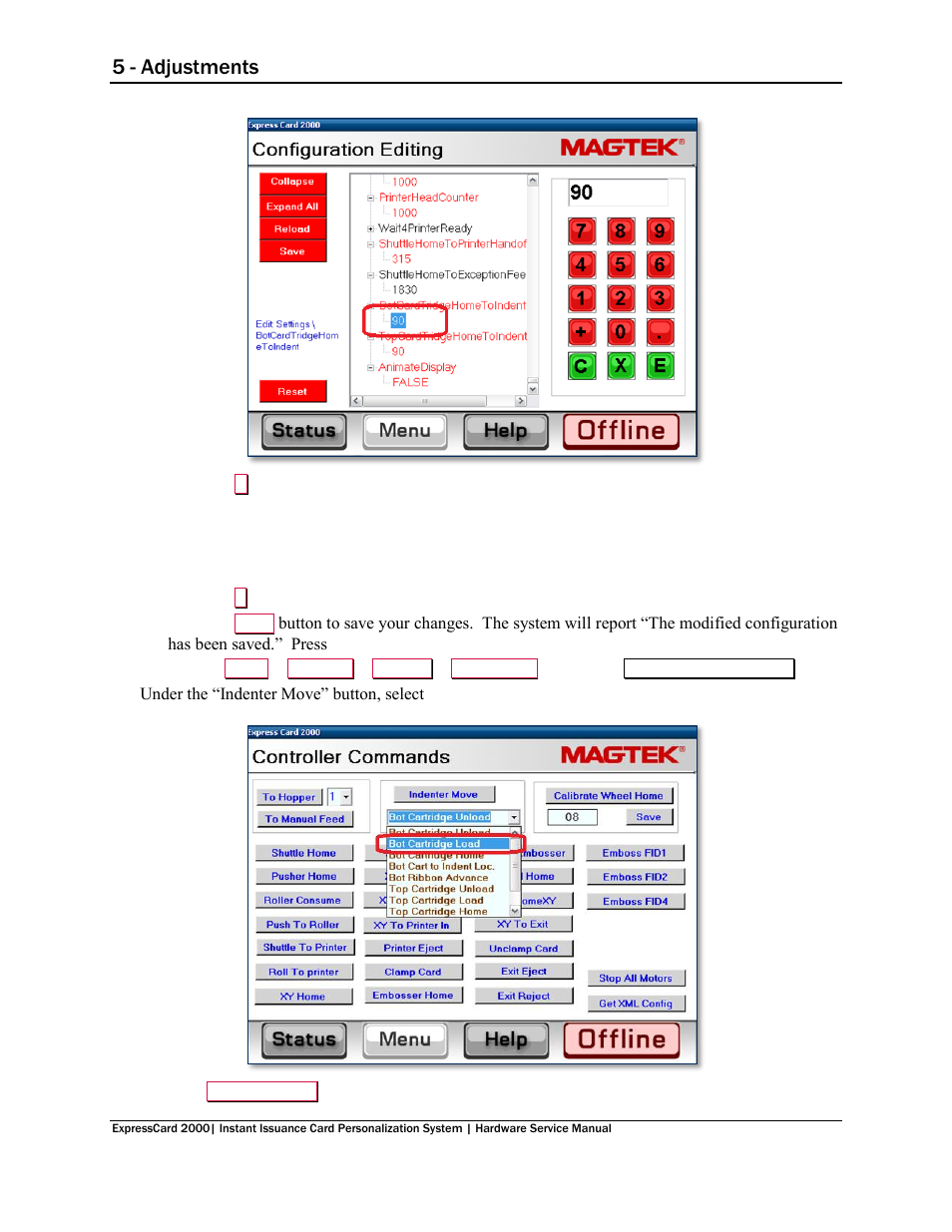 5 - adjustments | MagTek EC2000 99875607 User Manual | Page 166 / 180