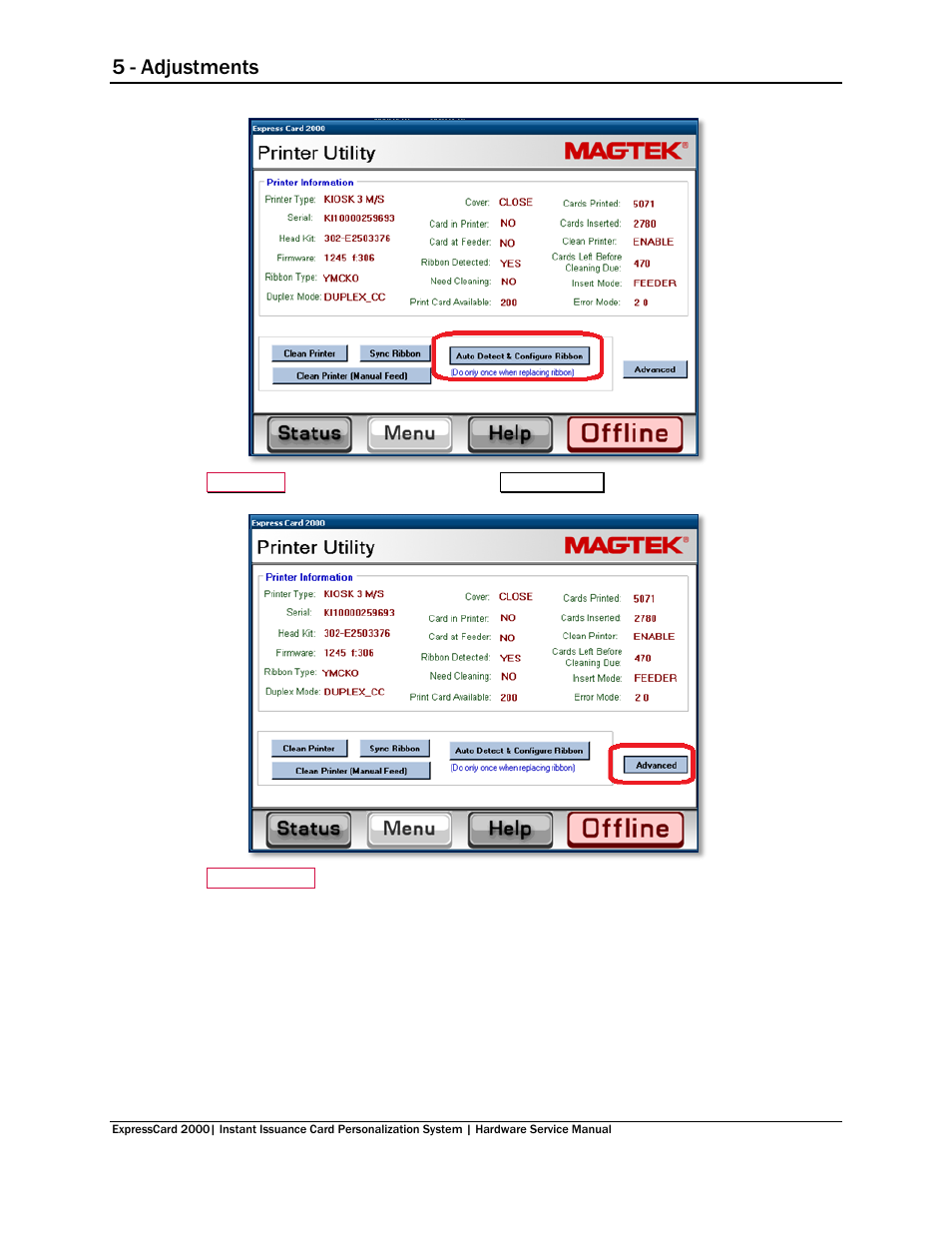 5 - adjustments | MagTek EC2000 99875607 User Manual | Page 168 / 180